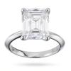 Minimalist Style S925 Stersling Silver White 5CT Emerald Cut 4-Prong Promise Ring VVS Moissanite Solitaire Ring for Women