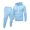 Men's Printed Hooded Sweatshirt And Sweatpants Casual Sports Suit