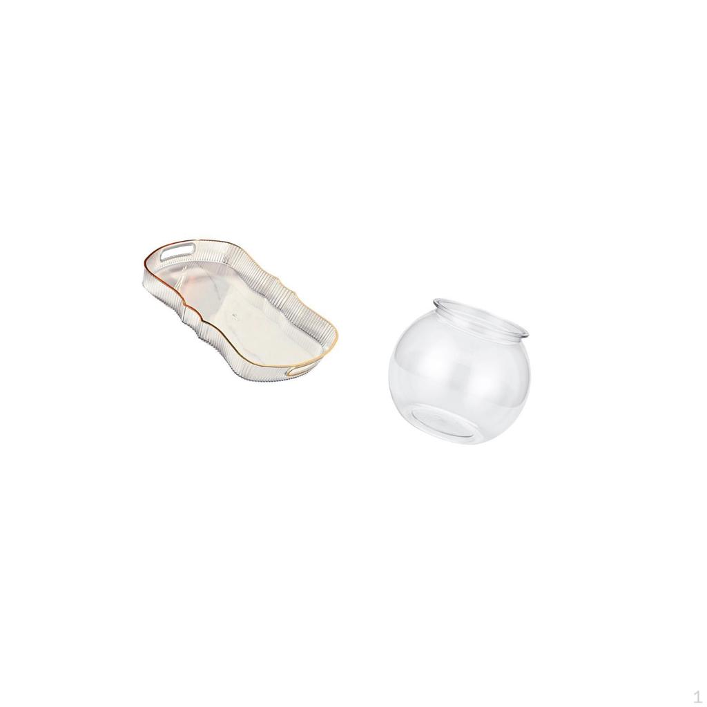 Elegant Breakfast Vanity Tray And Transparent Aquarium Bowl for Office Home Decor Fruit Storage