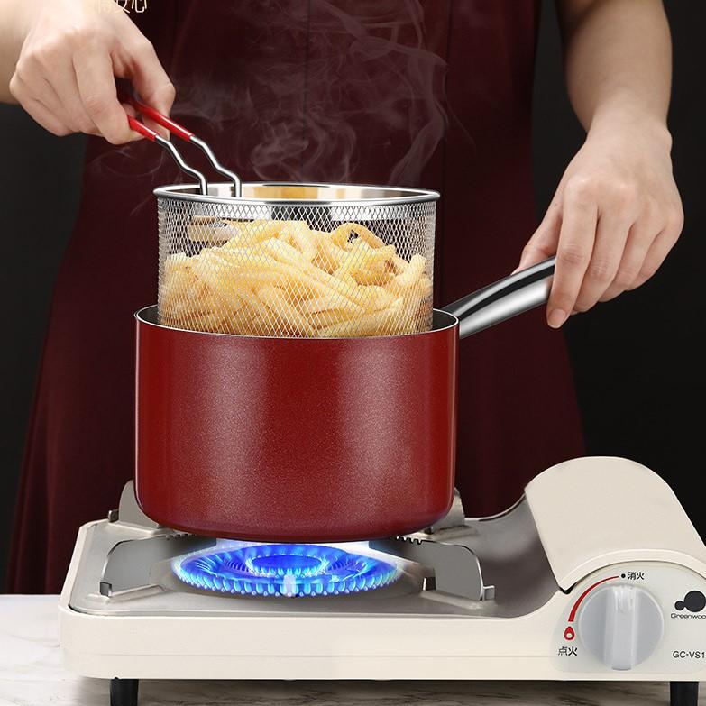 Frytkownica olejowa, stal nierdzewna 304, garnek do zupy z makaronem, garnek wielofunkcyjny, stal trójwarstwowa, frytkownica niepowlekana do użytku domowego