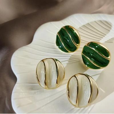 Exquisite Round Stud Earrings Trendy Simple Metal Earrings For Women Fashion Design Jewelry Bijoux Accessories Personalized Gift