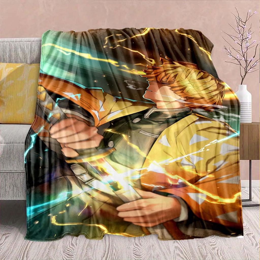 Demon Slayer Anime Flanelldecke - Weich Warm Perfekt für Sofa, Bettwäsche Camping Reise Büro Heimdekor -QJY