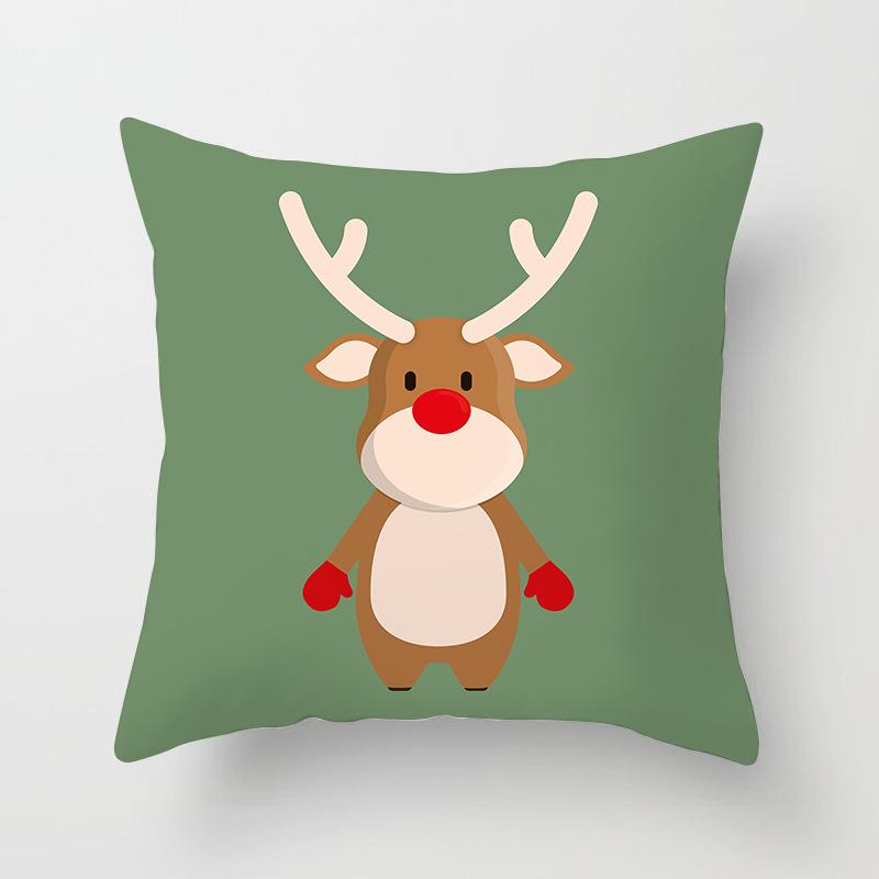 Christmas Cartoon Animal Car Sofa Pillow Cushion Cover Digital Printed Pillow Cover