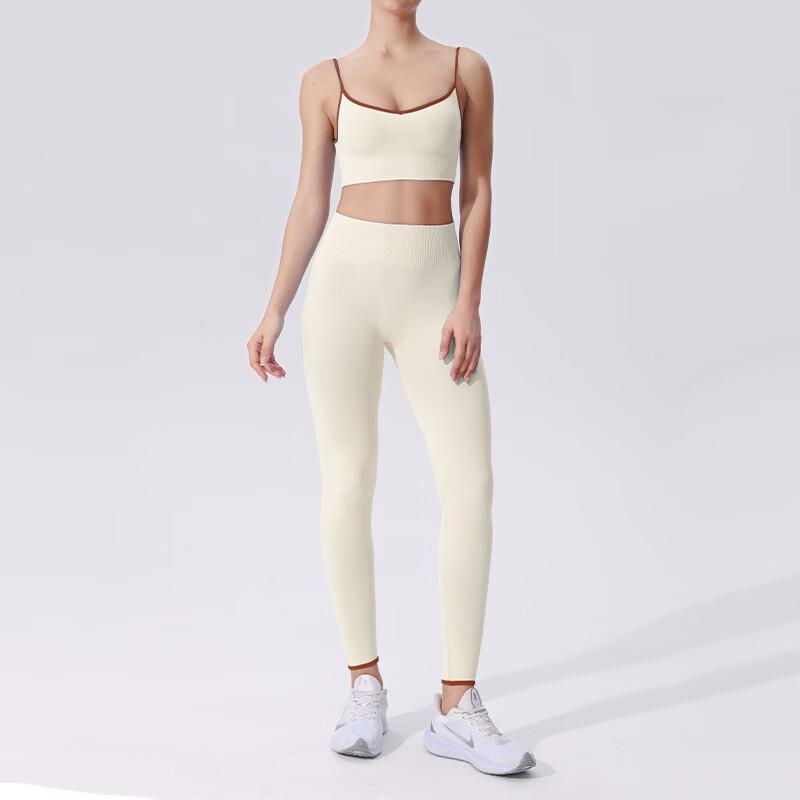 Women s Seamless Padded Yoga Vest Top & Leggings Set L