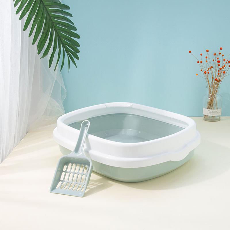 Large Extra-Thick Half-Enclosed Cat Litter Box Anti-Splash Cat Toilet for Cats Pet Supplies Easy Clean