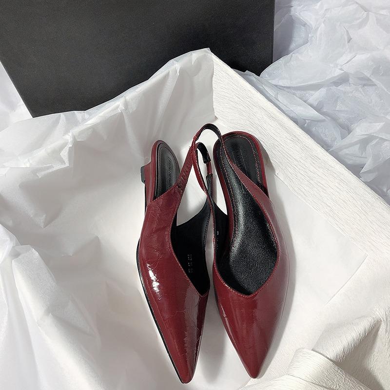 

Designer Summer Women Sandals Fashion Cover Toe Party Dress Pumps Ladies Elegant Low Heel Sandalias 35 красный