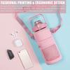 Portable Water Bottle Carrier Bag With Phone Pocket For Stanley 64Oz Tumbler With Handle Neoprene Water Bottle Holder Pouch