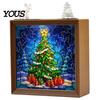 Innen-Haus-Dekoration DIY Weihnachten Acryl-Puzzle Nachtlicht, Holzrahmen Handmontiertes Puzzle Schreibtischlicht Lampe, Kreatives LED für Schlafzimmer