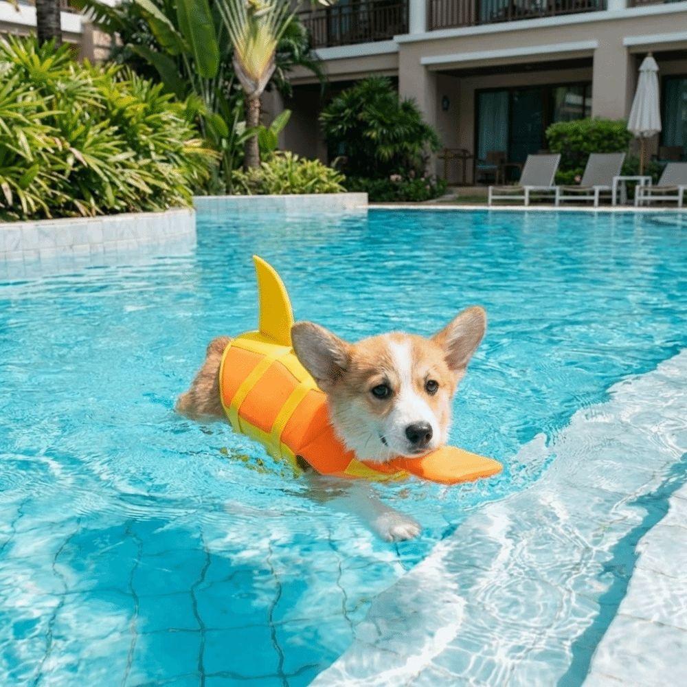 Superior Buoyancy Pet Life Jacket Shark Shape Dog Swimming Suit Cute Safety Vests  Boating Safety
