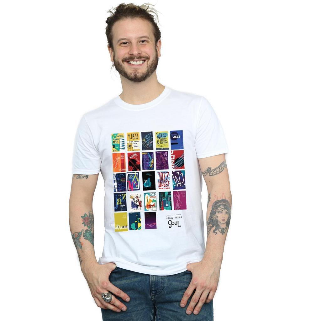 Disney Mens Soul Jazz Poster Wall T-Shirt