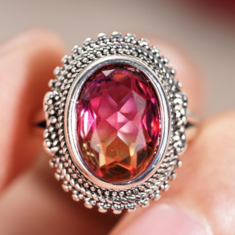 Sunset Sunset Exquisite Ring Women, Lolita Retro Sweet Accessories, European Light Luxury Ring