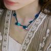 MERRYMOTIVE Bluegreen Clover Crochet Knit Necklace