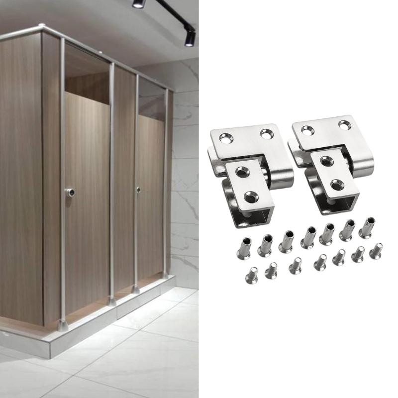 Rustproofed Toilet Partition Panel Fastener Corrosion Resistant Door Hinge Clamps For Commercial Restroom Installation