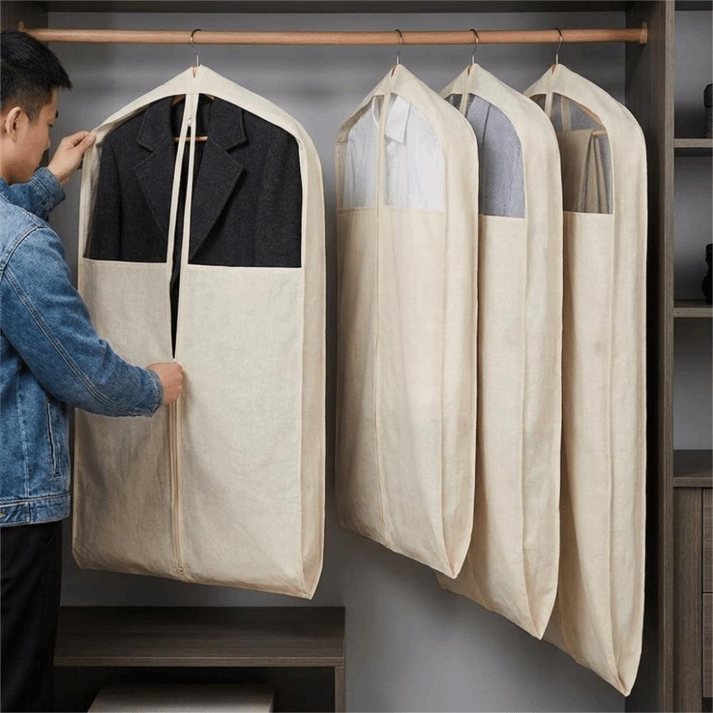Thickened Garment Bag Cover Visible Suit Coat Dress Cover Hanging Clothes Storage Bag for Home