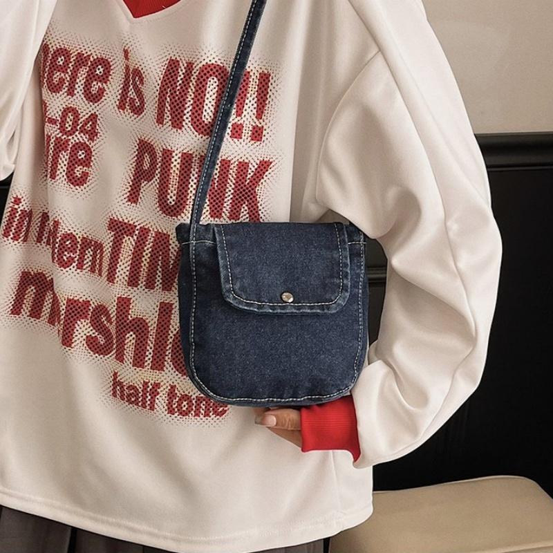 Trendy Denim Shoulder Bag For Women Fashionable Crossbody Purse Casual Versatile Commute Handbag