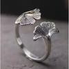 Adjustable Open Ring In Antique Finish With Leaf Motif Unisex Vintage Geometric Jewelry Daily Wear