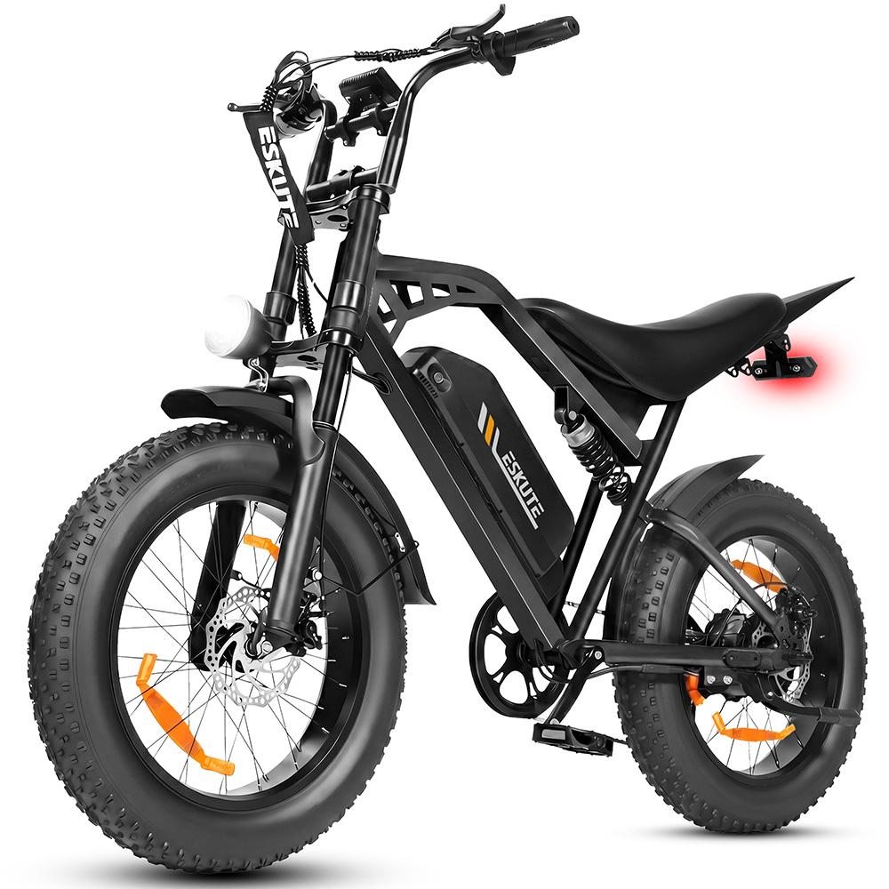 Elektrofahrrad Erwachsener Eskute V202 20  Reifen 250W Motor Vollgefedertes Erwachsenen-Elektrofahrrad 48V 20,8Ah Doppelscheibenbremsen 7 Gänge Max. Last 120 kg schwarz