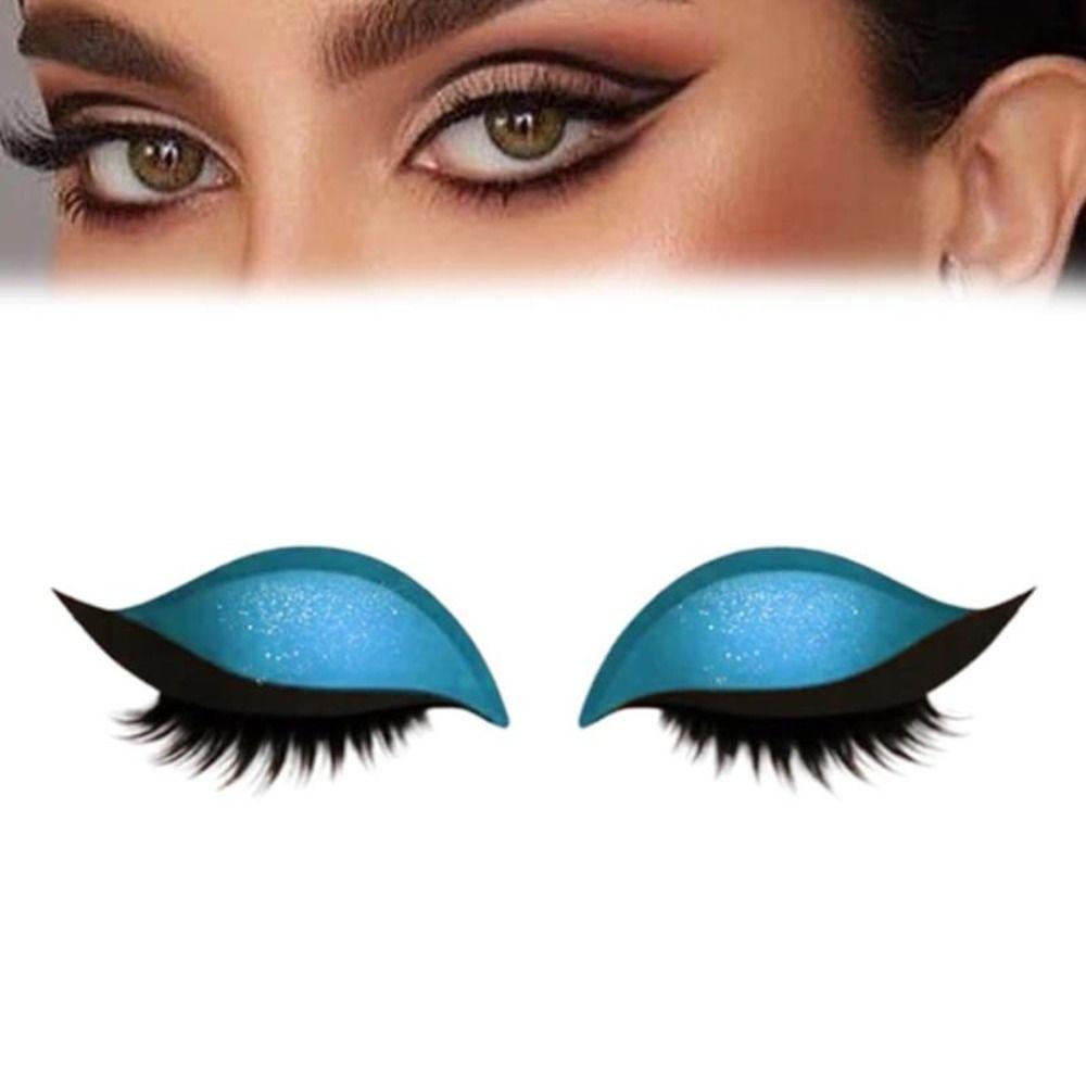 2 Pairs Self-Adhesive 3-in-1 Eye Makeup Sticker Reusable Party Makeup Stickers  Female