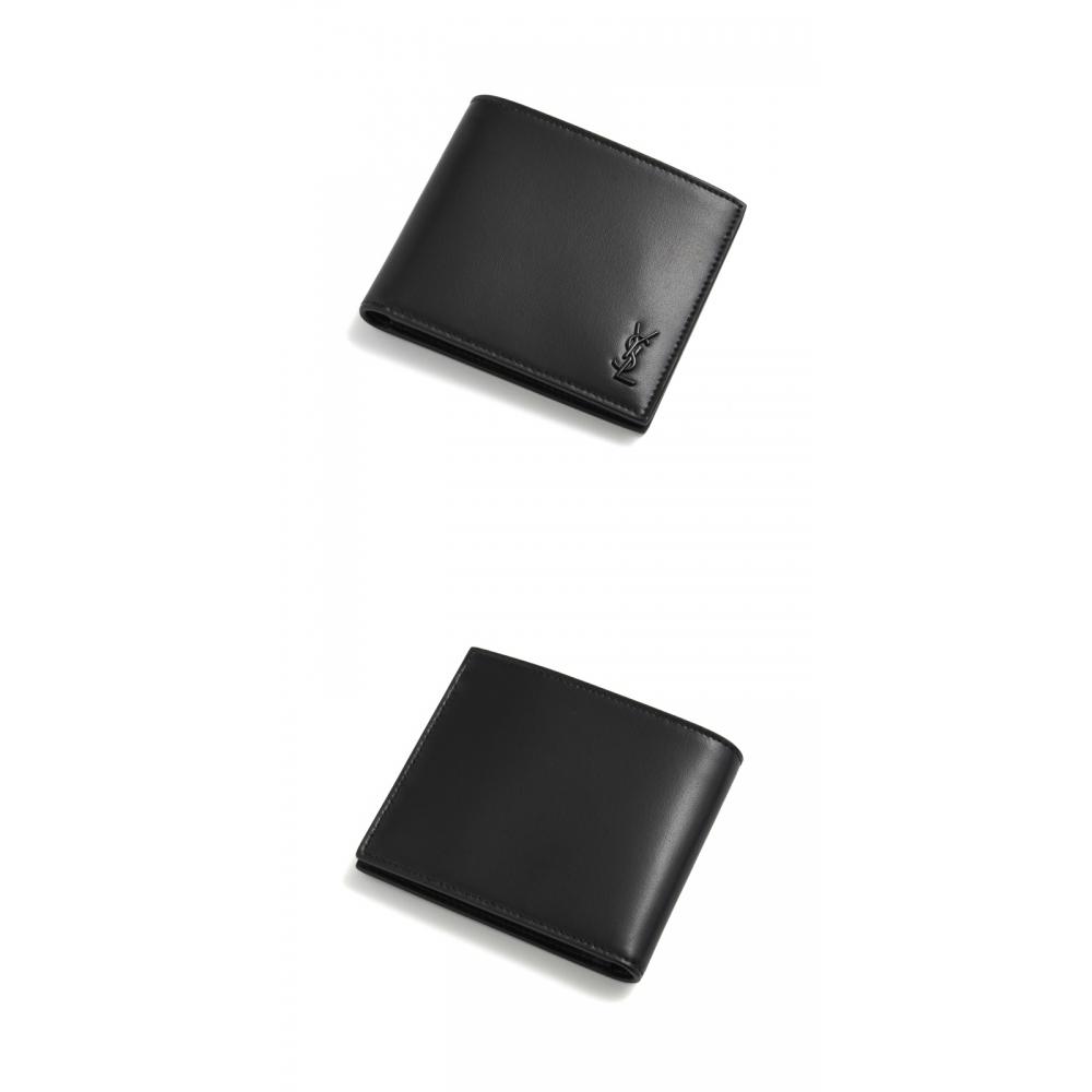 Saint Laurent Tiny Monogram Black Leather Wallet 607727 1jb0u