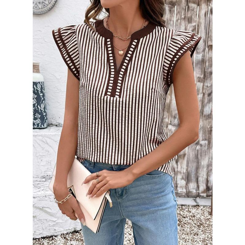 BITCED Camicette e camicie casual con scollo a V a maniche corte alla moda da donna