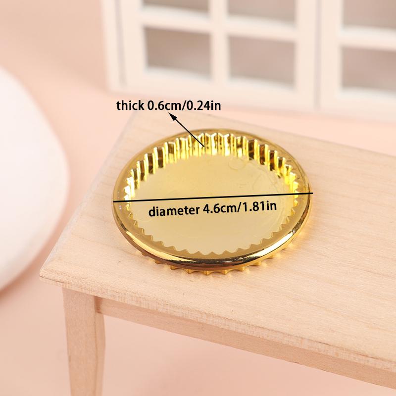 

1/12 Кукольный домик Золотой поднос Модель Миниатюрная Кухня Тарелки для еды Кукольный домик Декоративные аксессуары