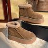Fur Platform Women Ankle Boots Suede Flats Fashion Warm Shoes Woman 2025 Trend New Winter Causal Walking Warm Women’s Snow Botas