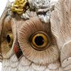 Resin Garden Owl Statue Landscape,Animal Figurine Miniature Sculpture 14cm for Tabletop Patio