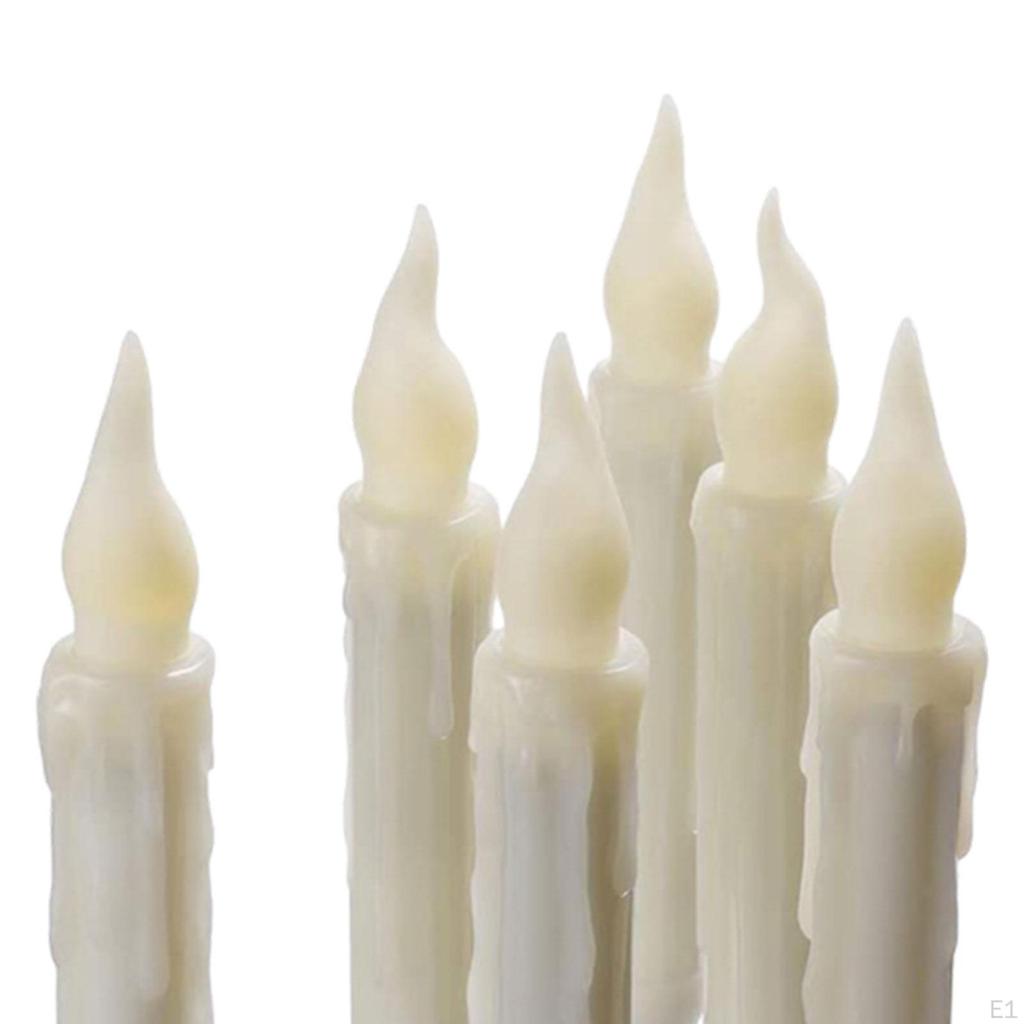 12 Pieces Flameless Pillar Candles LED Decorative Taper Flickering 3D Wick Material