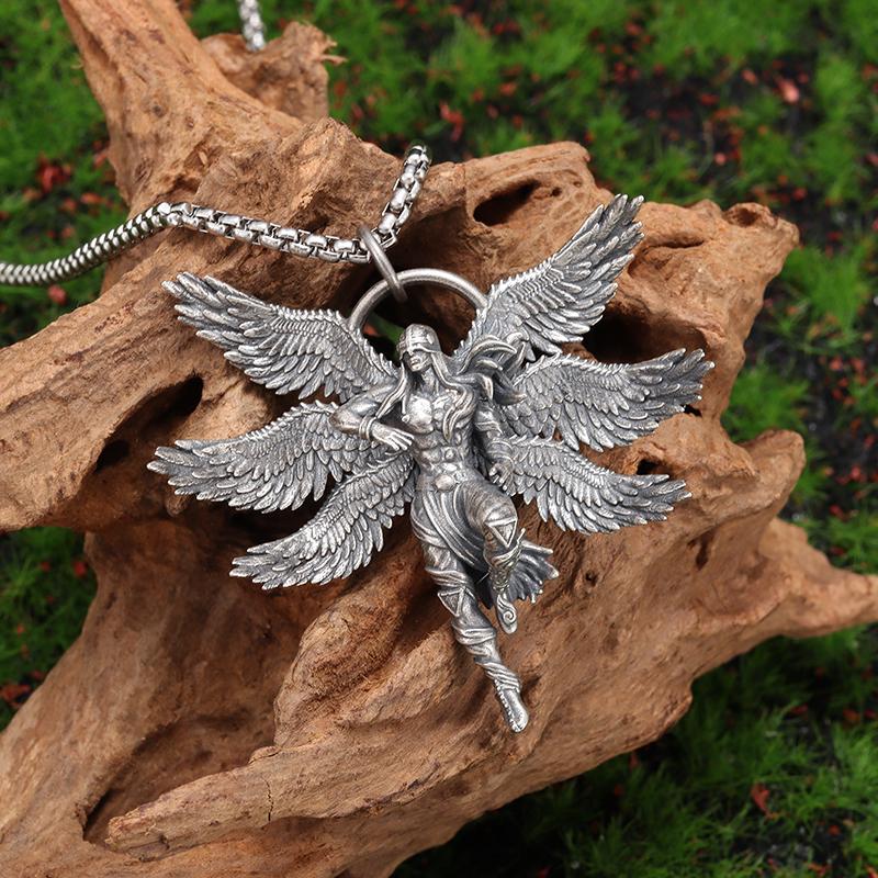 Retro Domineering Ouroboros Wrapped Around The Tree of Life Pendant Necklace Men's Personalized Punk Cool Casual Jewelry Gift