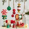 Christmas Wrought Iron Tree and Drum Hanging Ornaments for Festive Decor