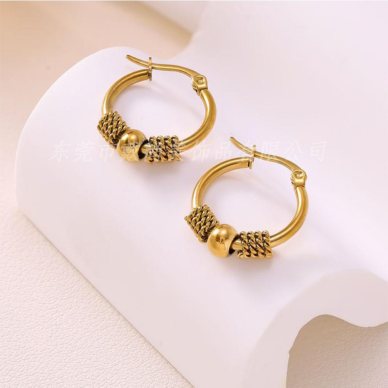 Stainless steel INS wind earrings niche high sense fashion earrings trend temperament versatile stud earrings