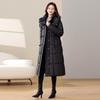 New down cotton clothes women's long loose and long over the knee thickened hooded winter warm jacket