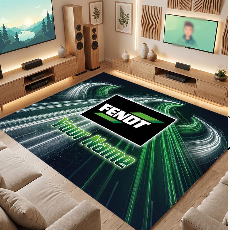Tappeto in Cristallo Vellutato Personalizzato Fendt, Tappeto Morbido Antiscivolo con Testo Nome Personalizzato per Soggiorno Camera da Letto