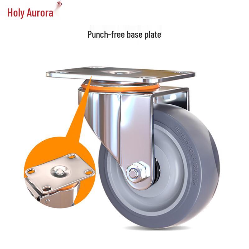 Heavy-Duty 6-inch Rubber Fixed Caster Wheel