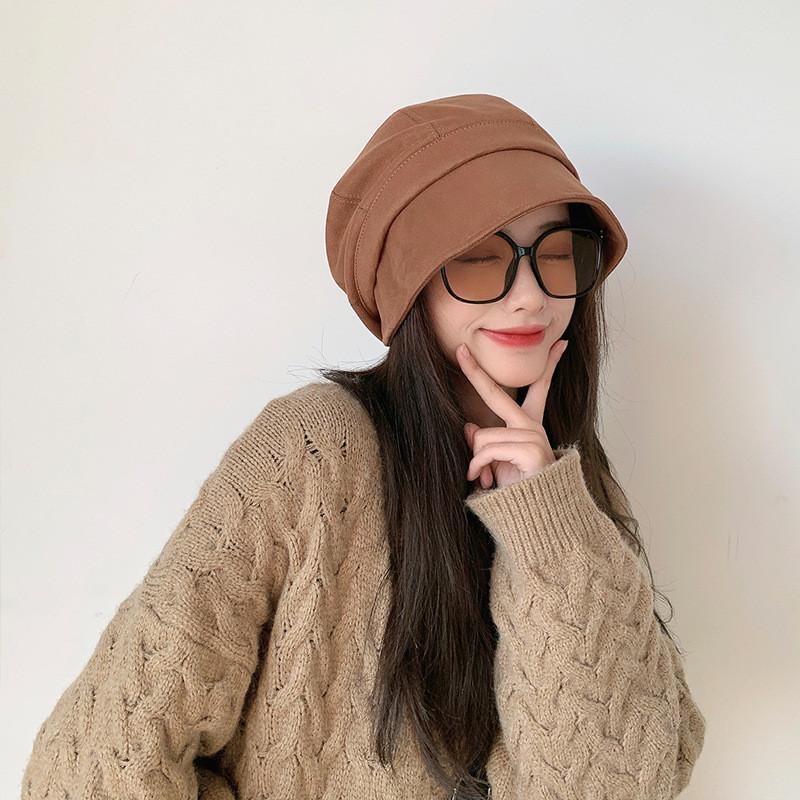 Vintage Octagonal Hat With Wide Brim For Winter Street Style And Warmth