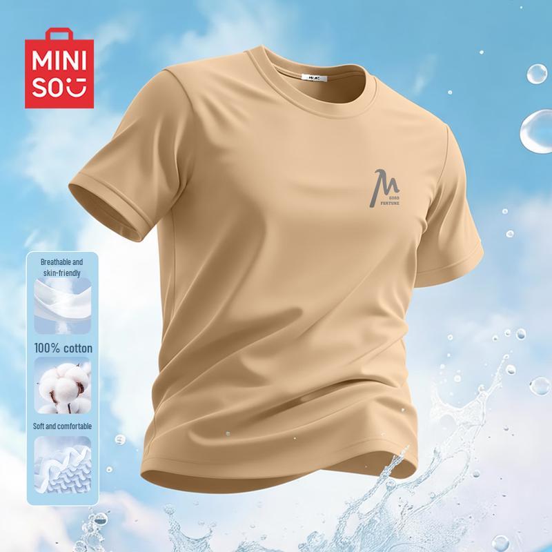 MINISO Men s Pure Cotton Crew Neck T-Shirt 3XL