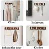 Wall Key Holder 6 Foldable Hooks No Drilling Key Hangers Multi-Function Self Adhesive Key Rack Heavy Duty for Door Wall Entryway