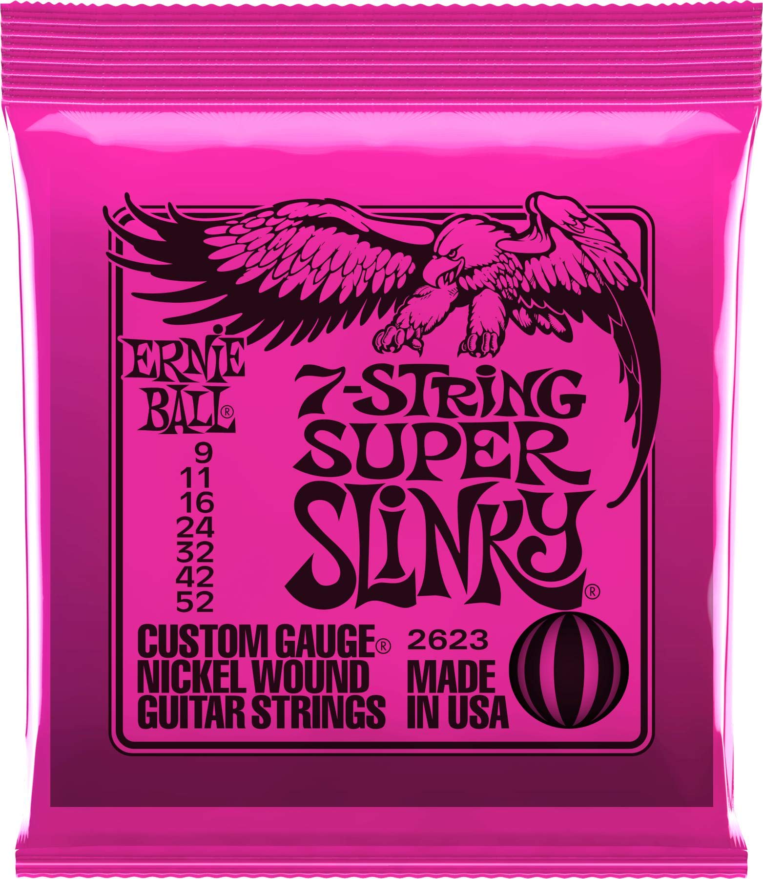 [Genuine Product] ERNIE BALL 2623 Electric Guitar Strings 7 Strings (09-52) 7-STRING SUPER SLINKY Super Slinky