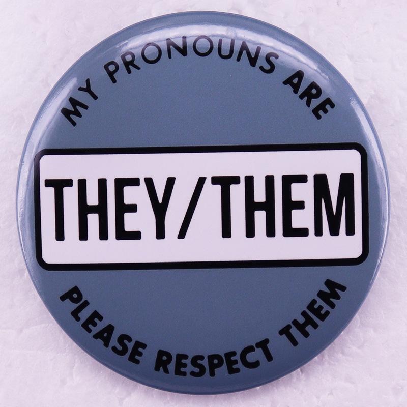 

They/Them Pronouns Respect Badge Pin
