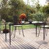VidaXL Garden Dining Table Black 160x80x74 Cm Steel and Tempered Glass 319279
