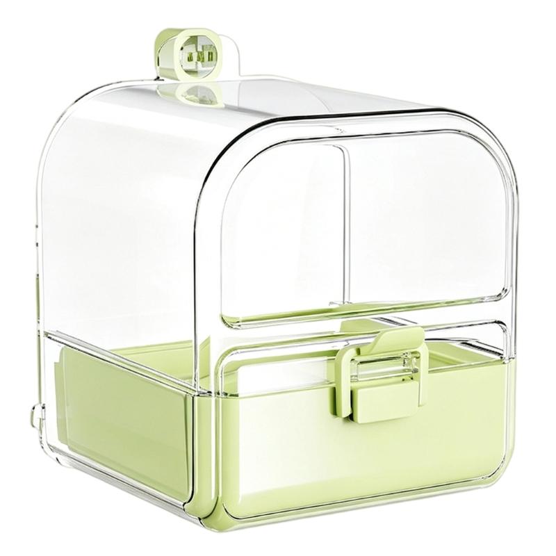 Small Bird Hanging Bath and Food Accessory for Birdcages, Cage Station for Companion Birds and Indoor Cage Use