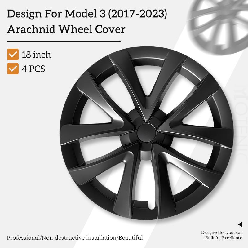 Wheel Hubcap For Tesla Model 3 2017-2023 18Inch Arachnid Style Hub Cap Automobile Replacemen Wheel Cover Wheel Cap Full Rim Cove