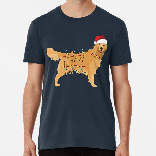 Golden Retriever Holiday Christmas Light Pre S To 5XL Made In the AU/USA T-Shirt