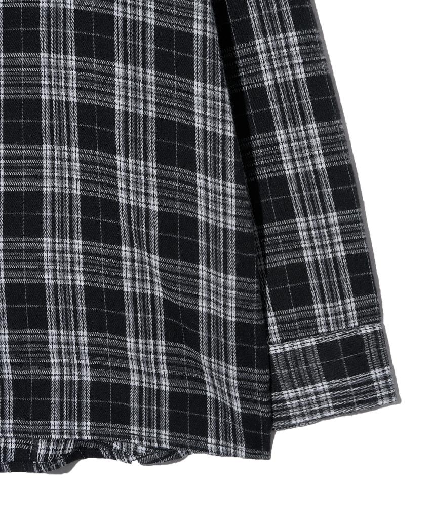 YALE Flannel Vintage Oversized Check Shirt_Black