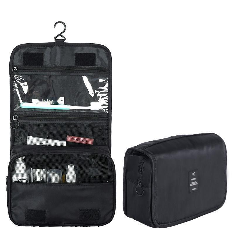 Twill Waterproof Hanging Toiletry Bag - Large Capacity, Portable, Hand-Held Cosmetic Organizer
