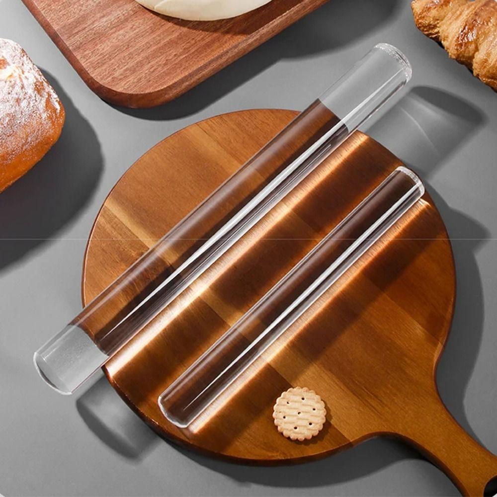 Transparent Acrylic Rolling Pin Food-Grade Baking Stick Solid Rod Clear Dough Roller  Pastry