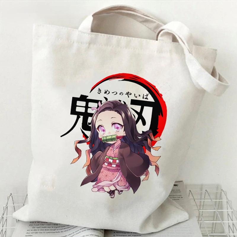Japan cartoon comics Demon Slayer Printed Canvas Bag Large Capacity Tote Bag 7556 KTB
