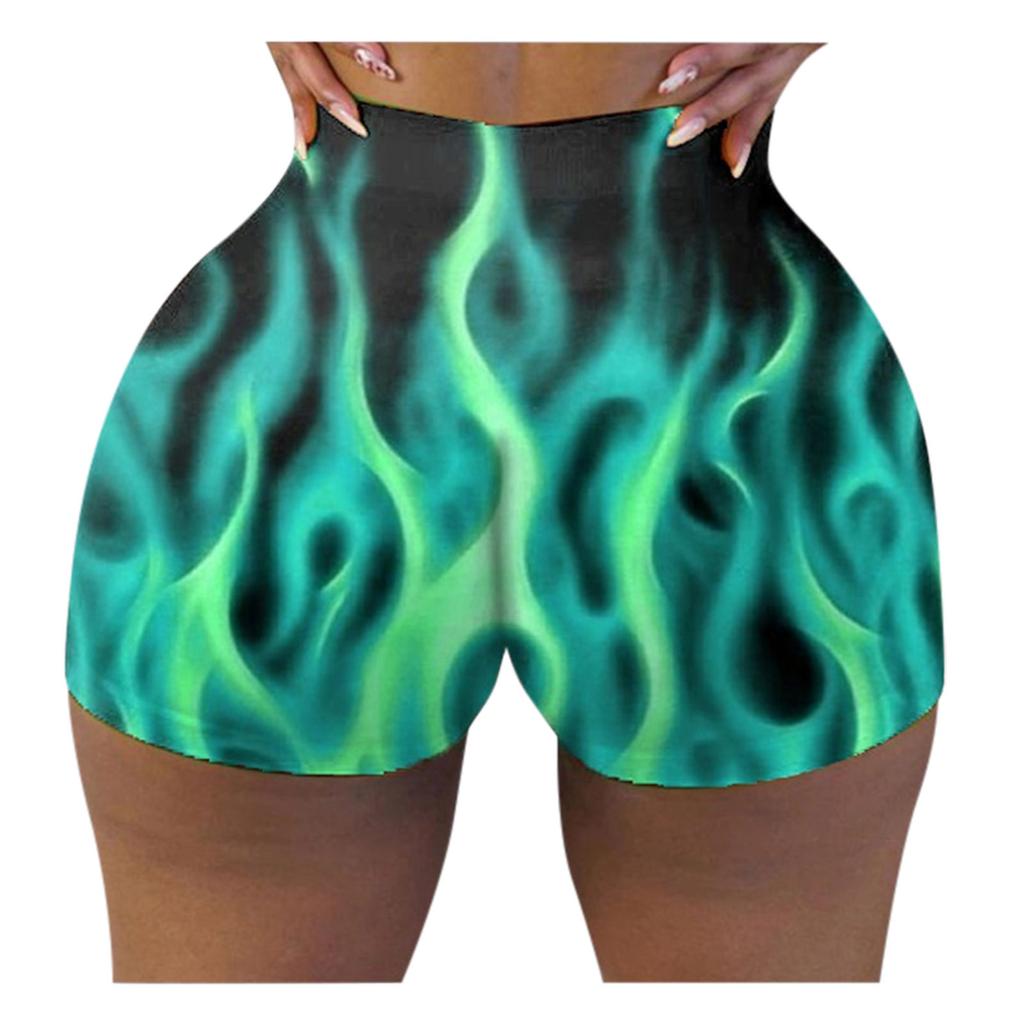 Women's Fashion Slim Hot Funny Words Print Gym Shorts Butt Lift Shorts Panties