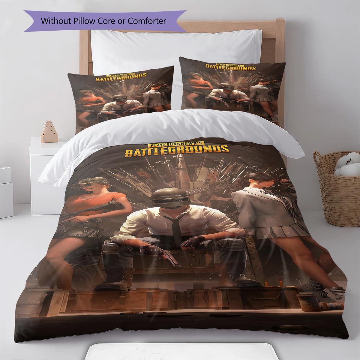 

Popular Games RugPattern Bedding Quilt Set Quilt Cover Pillowcase Home Decoration Birthday Gift (1 * duvet cover + 2 * pillowcase, without core) 135x200cm