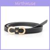 Womens Pu Leather Skinny Belt For Denim Dresses With Alloy Buckle For Casual Wear
